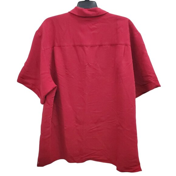 The Havanera Co. Men's Dark Red Embroidered Button Up Lounge Rockabilly Shirt XL - Picture 7 of 7